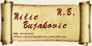 Milić Bujaković vizit kartica